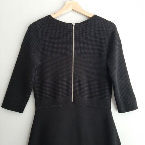 TALBOTS Sweater Textured Fine Knit V-Neck Dress Black Sz M P - Picture 11 of 15